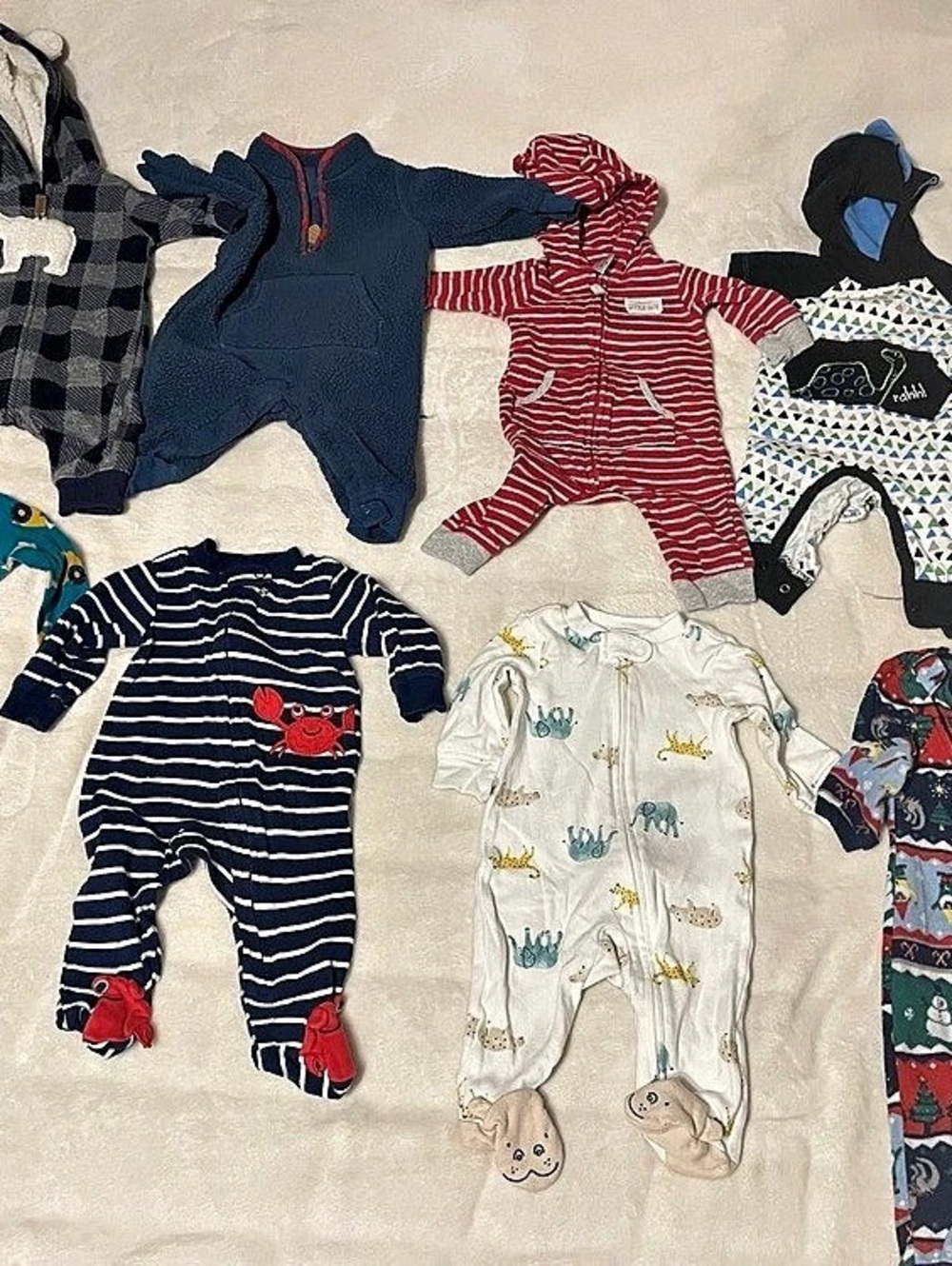 Baby boy Footie Bundle size 3m
